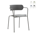 Set van 4 moderne stoelen Asmar, metaal en polypropyleen design Aanbieding