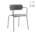 Set van 4 moderne stoelen Asmar, metaal en polypropyleen design Aanbieding