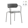 Ensemble de 4 chaises modernes en métal et polypropylène Asmar Promotion