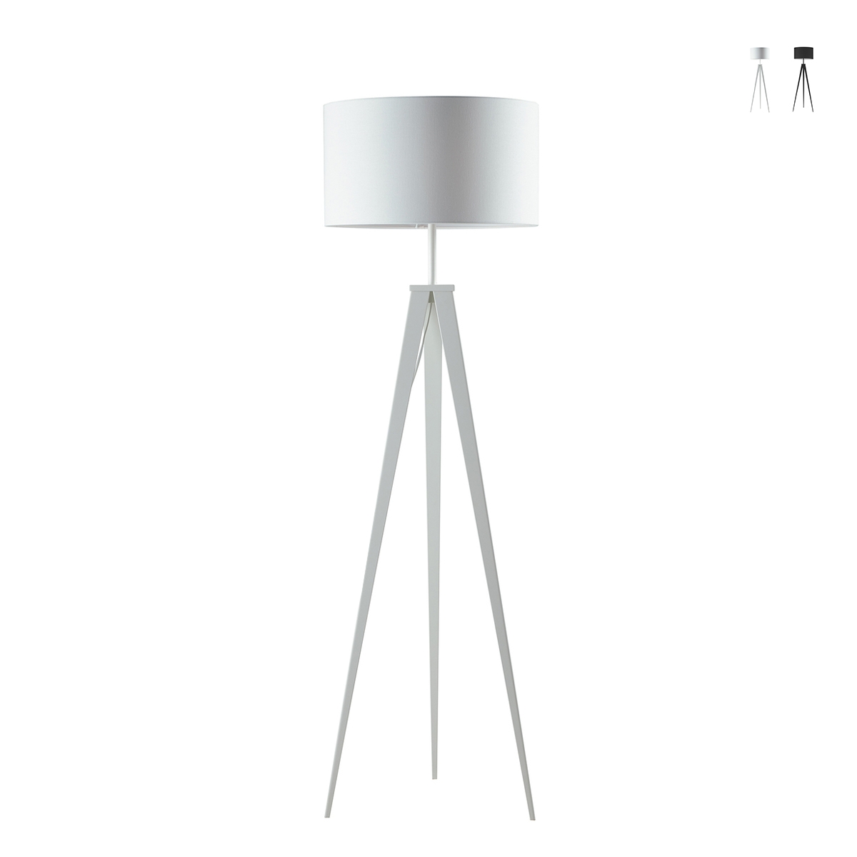 Staande vloerlamp met driepoot van metaal en stoffen lampenkap Ibis Aanbieding Staande vloerlamp met driepoot van metaal en stoffen lampenkap Ibis Aanbieding