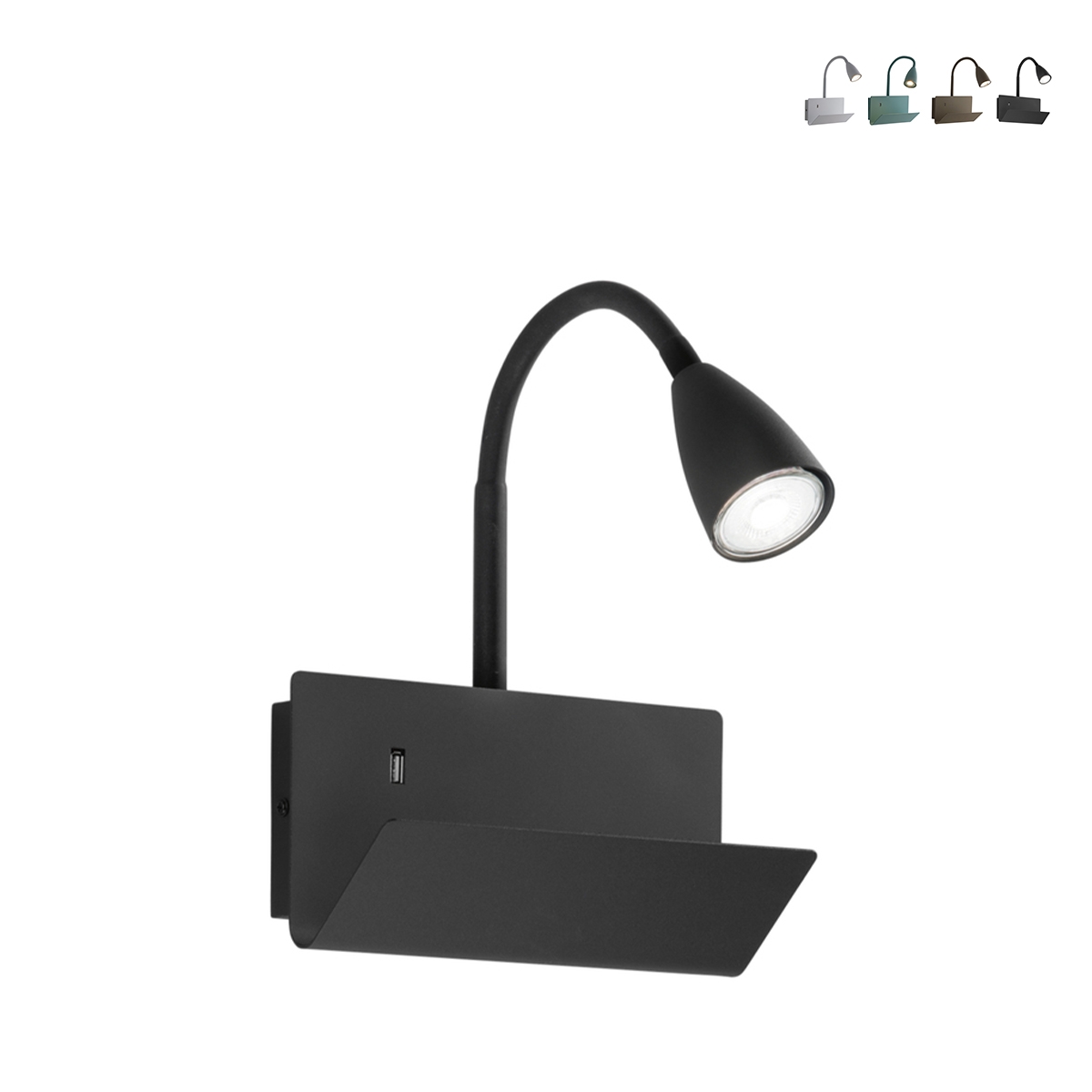 Metalen wandlamp met flexibele arm en USB-aansluiting Gulp Aanbieding Metalen wandlamp met flexibele arm en USB-aansluiting Gulp Aanbieding