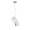 Lustre en métal doré 3 lumières en verre blanc pour salon Ripple Vente