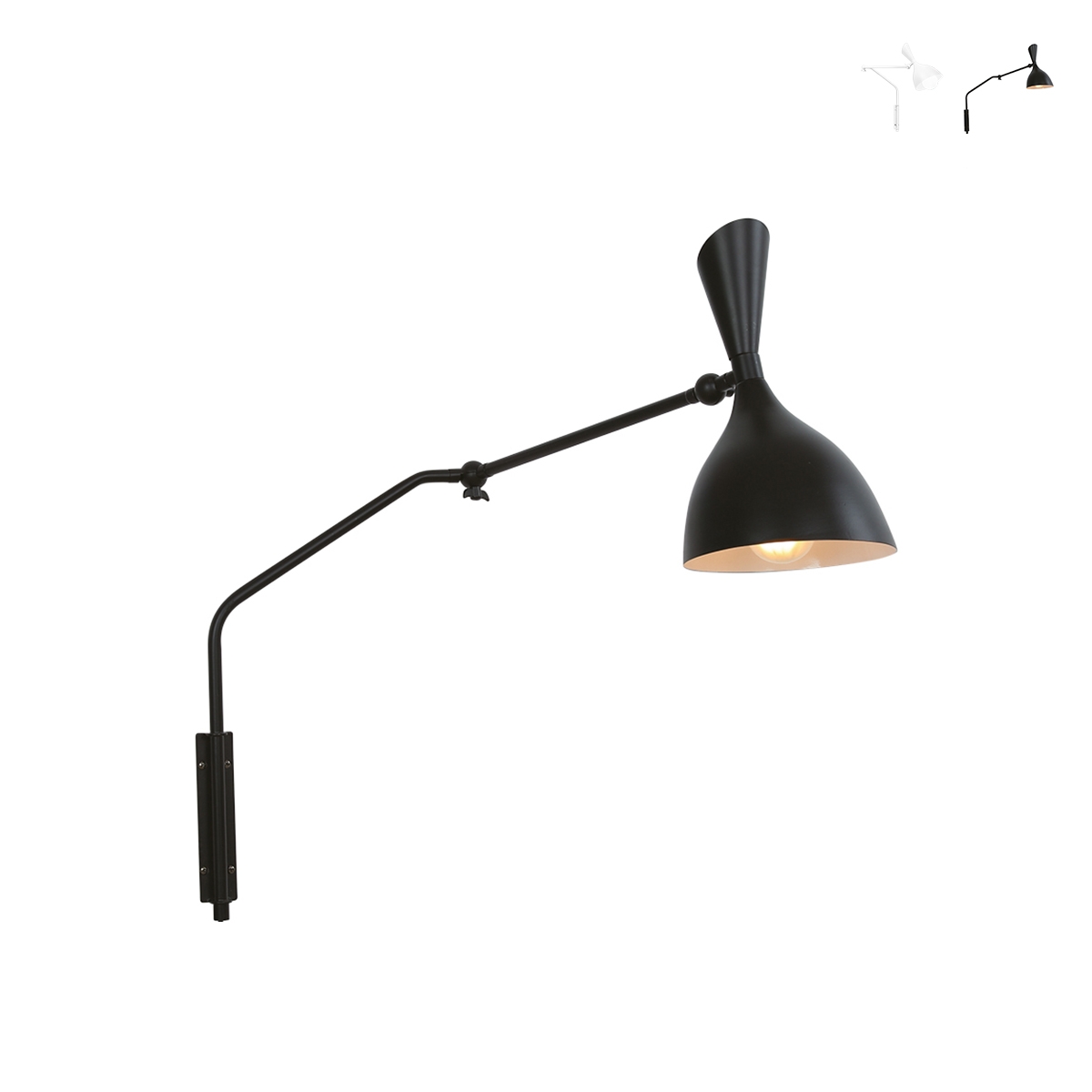 Metalen wandlamp met verstelbare kap in industriële stijl Morgan Aanbieding