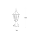 Lanterne d'extérieur en aluminium avec diffuseur en verre IP44 Milano Réductions
