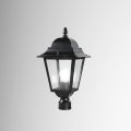 Tête de lampadaire de jardin style classique en aluminium et verre Roma Promotion