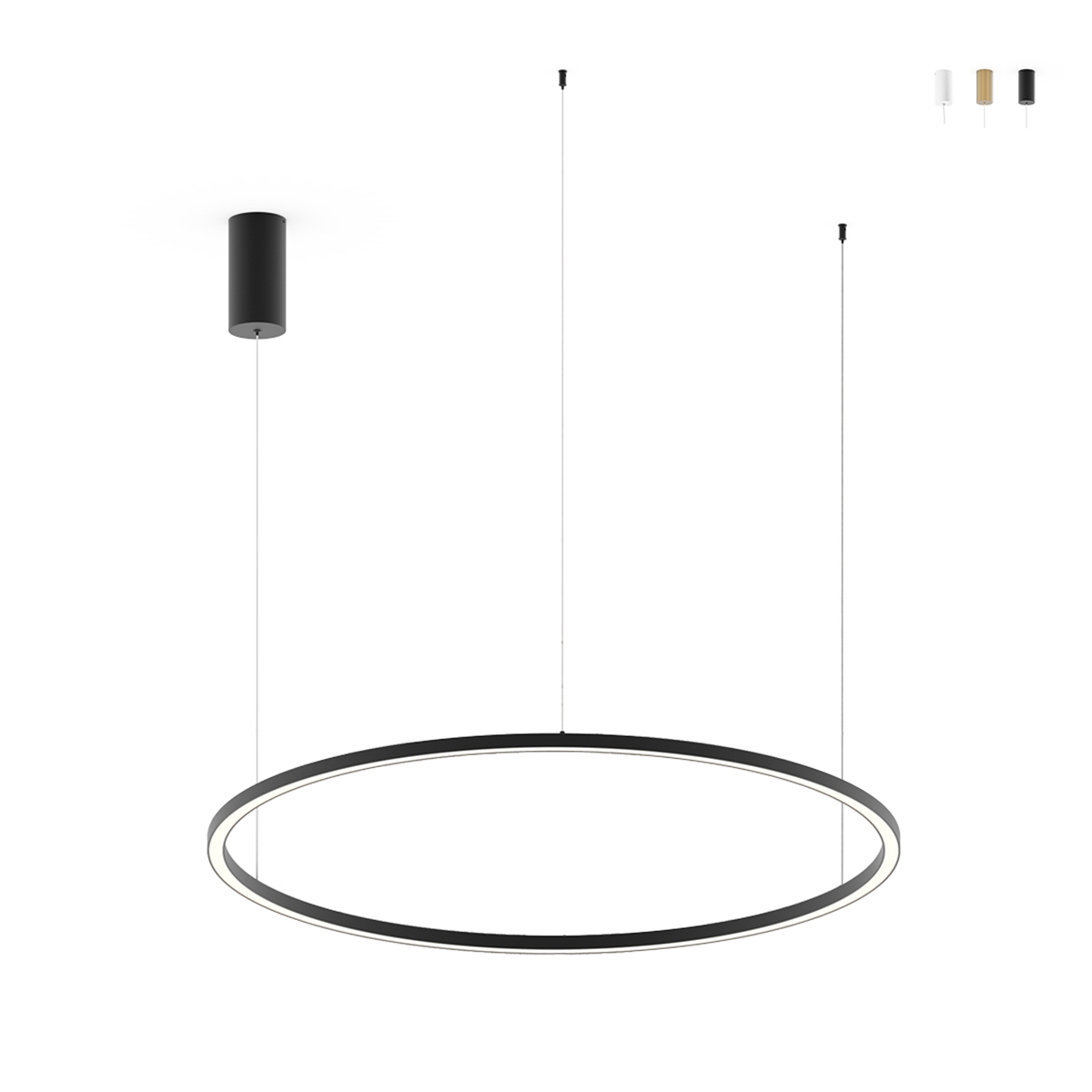 Ronde LED hanglamp in aluminium 120 cm Hoop Aanbieding Ronde LED hanglamp in aluminium 120 cm Hoop Aanbieding