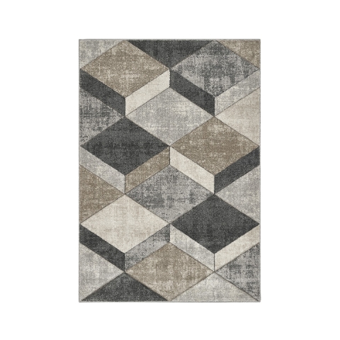 Moderne woonkamer tapijt grijs en beige Funny Aanbieding