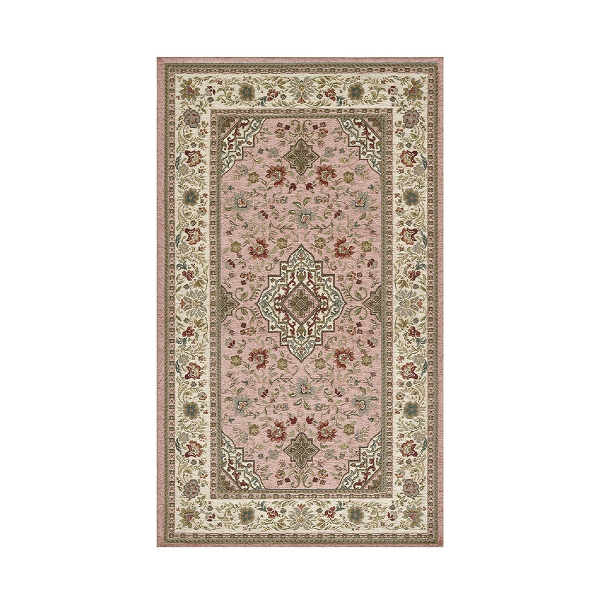Tapis oriental style persan rose poudré Tabriz Promotion