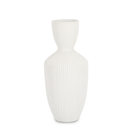Decoratieve witte keramische planten- en bloempot voor binnen Striped Aanbieding