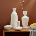 Decoratieve witte keramische planten- en bloempot voor binnen Striped Verkoop
