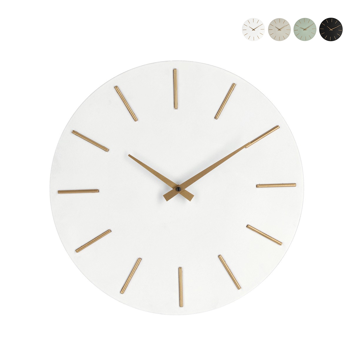Ronde wandklok met gouden wijzers, minimalistisch design, 40cm Timeline Karakteristieken Ronde wandklok met gouden wijzers, minimalistisch design, 40cm Timeline Karakteristieken