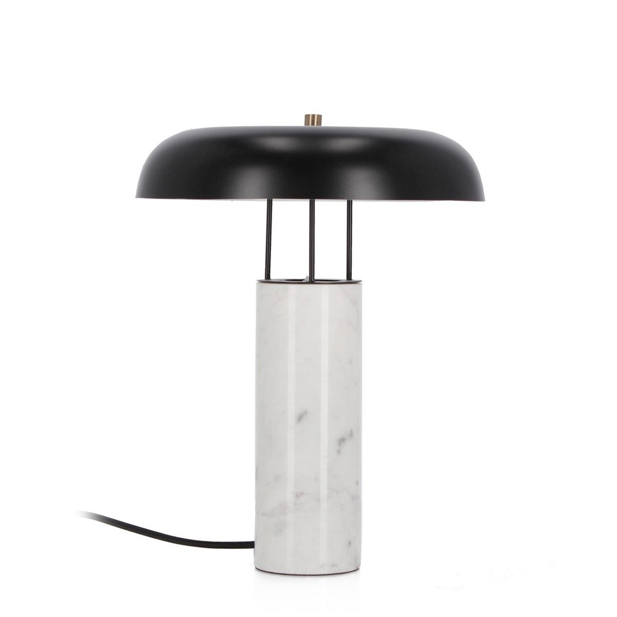 Lampe de table moderne base en marbre blanc et abat-jour en métal Kaithal Promotion