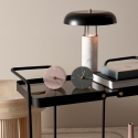 Lampe de table moderne base en marbre blanc et abat-jour en métal Kaithal Vente