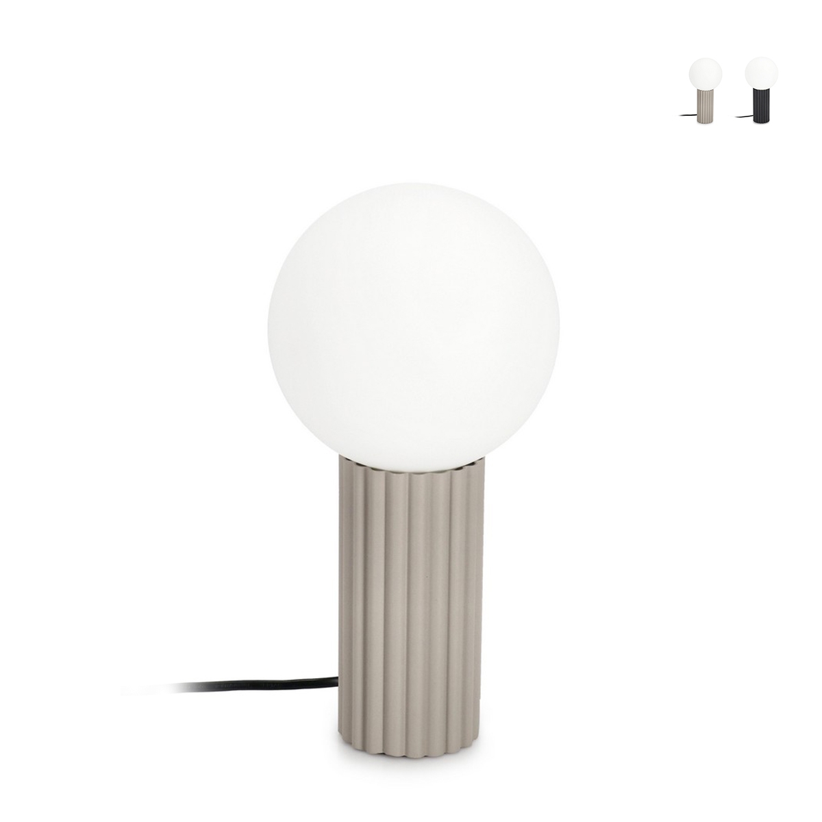 Lampe de table style minimaliste Ø15x30cm abat-jour rond en verre Delphine Promotion Lampe de table style minimaliste Ø15x30cm abat-jour rond en verre Delphine Promotion