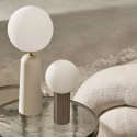 Lampe de table design moderne abat-jour rond en verre dépoli Delphine Vente