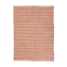 Tapis de salon 160x230 cm en jute et coton rose fait main Ruanda Promotion