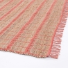 Tapis de salon 160x230 cm en jute et coton rose fait main Ruanda Remises