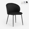 Moderne design stoel in stof met zwarte poten Kadim Kortingen
