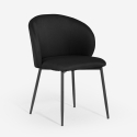 Moderne design stoel in stof met zwarte poten Kadim Model