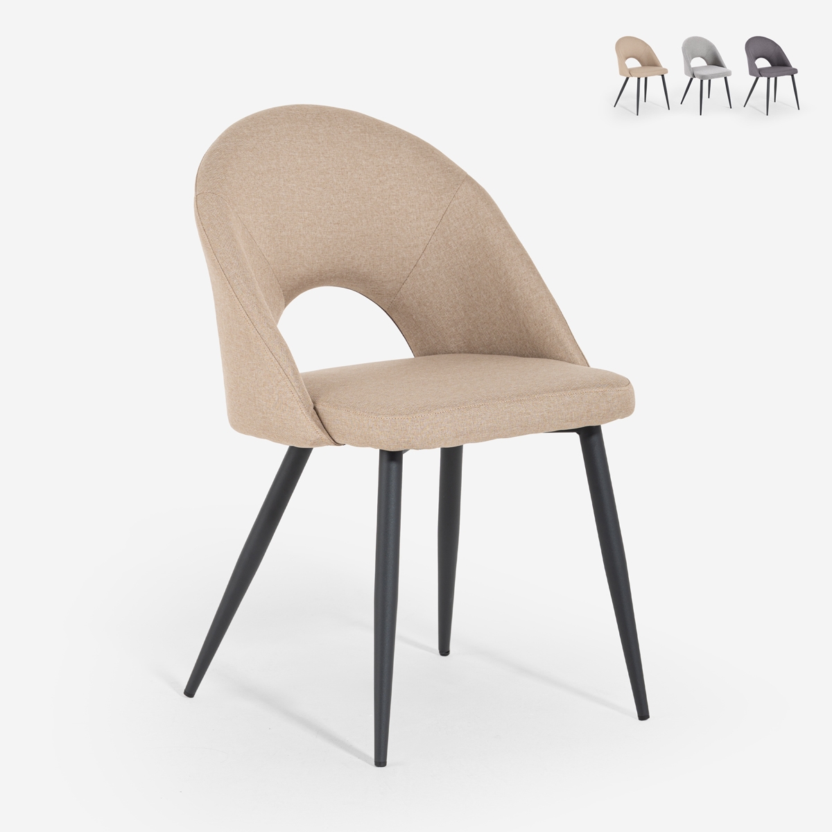 Chaise design élégante rembourrée pour cuisine et salle à manger Jarla Promotion Chaise design élégante rembourrée pour cuisine et salle à manger Jarla Promotion