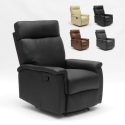 Fauteuil relax inclinable avec repose-pieds en similicuir design Aurora 