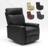 Fauteuil relax inclinable avec repose-pieds en similicuir design Aurora 