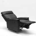 Fauteuil relax inclinable avec repose-pieds en similicuir design Aurora 