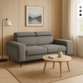 Canapé 2 places moderne en chenille avec appui-tête réglable Vella Promotion