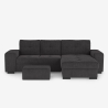 Moderne hoekbank 3-zits met rechtse chaise longue en poef Vilo Voorraad