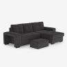 Moderne hoekbank 3-zits met rechtse chaise longue en poef Vilo Verkoop