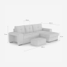 Moderne hoekbank 3-zits met rechtse chaise longue en poef Vilo 