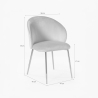 Chaise moderne en velours pour salle à manger avec pieds dorés Dhera Dimensions