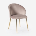 Chaise moderne en velours pour salle à manger avec pieds dorés Dhera Choix