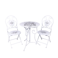 Witte tafelset met 2 opklapbare tuinstoelen Le Regole della Colazione Aanbieding