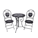 Tuinset met tafel en 2 inklapbare stoelen van zwart ijzer Pausa Perfetta Aanbieding