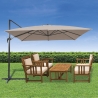 Parasol de jardin 3x3 en aluminium à mât latéral pivotant Deluxe Vente