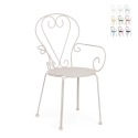 Stapelhouten tuinstoel voor buiten, shabby chic stijl, Bizzotto Etienne Aanbieding