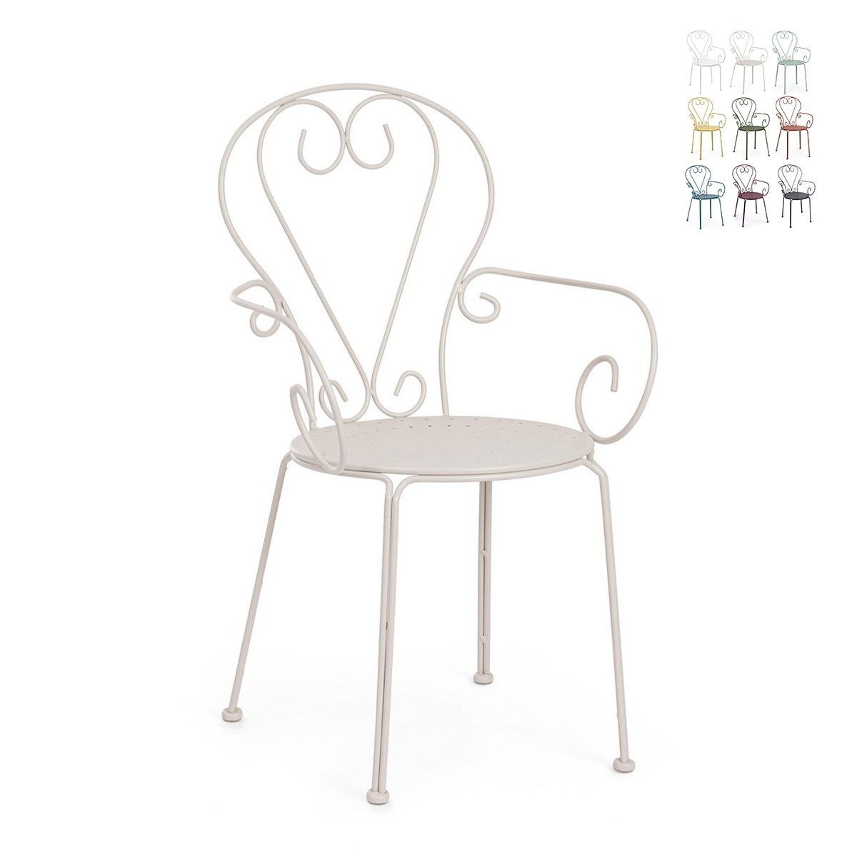 Chaise de jardin empilable style shabby chic Bizzotto Etienne Promotion