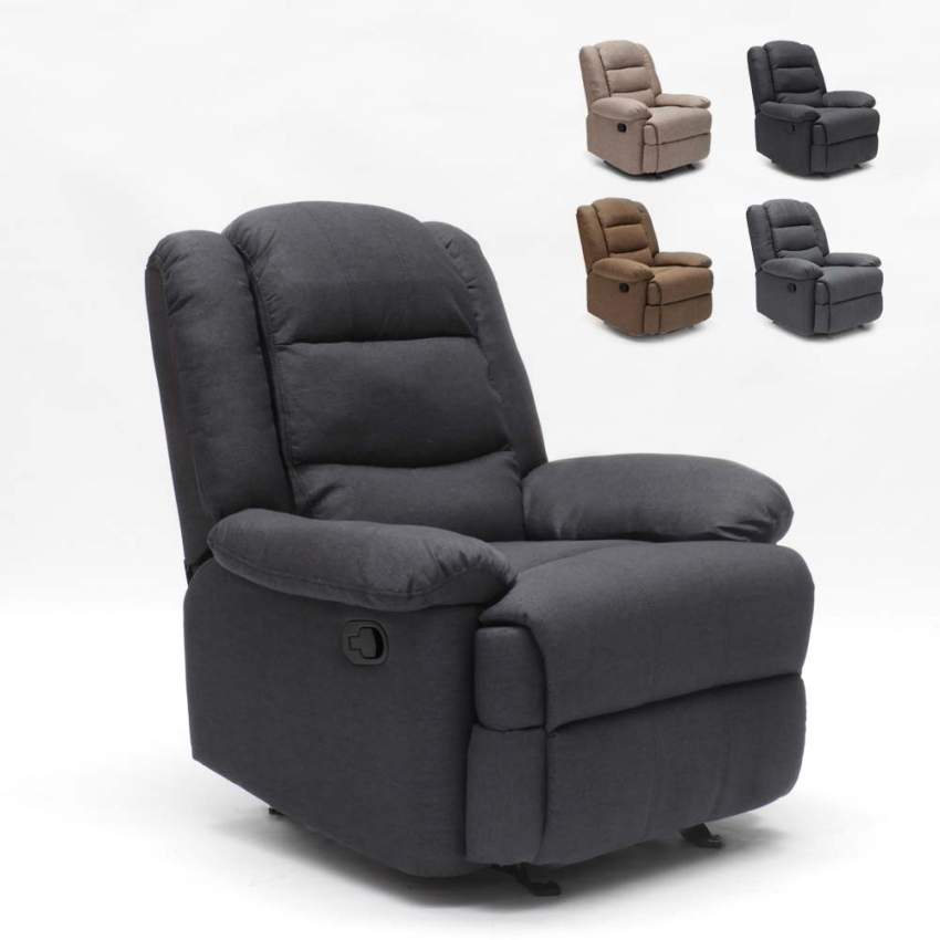 Fauteuil relax inclinable avec repose-pieds en tissu Sofia 