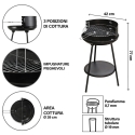 Houtskoolbarbecue met verstelbaar rooster rond Ø 38cm Grato Model