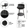 Houtskoolbarbecue met verstelbaar rooster rond Ø 38cm Grato Model