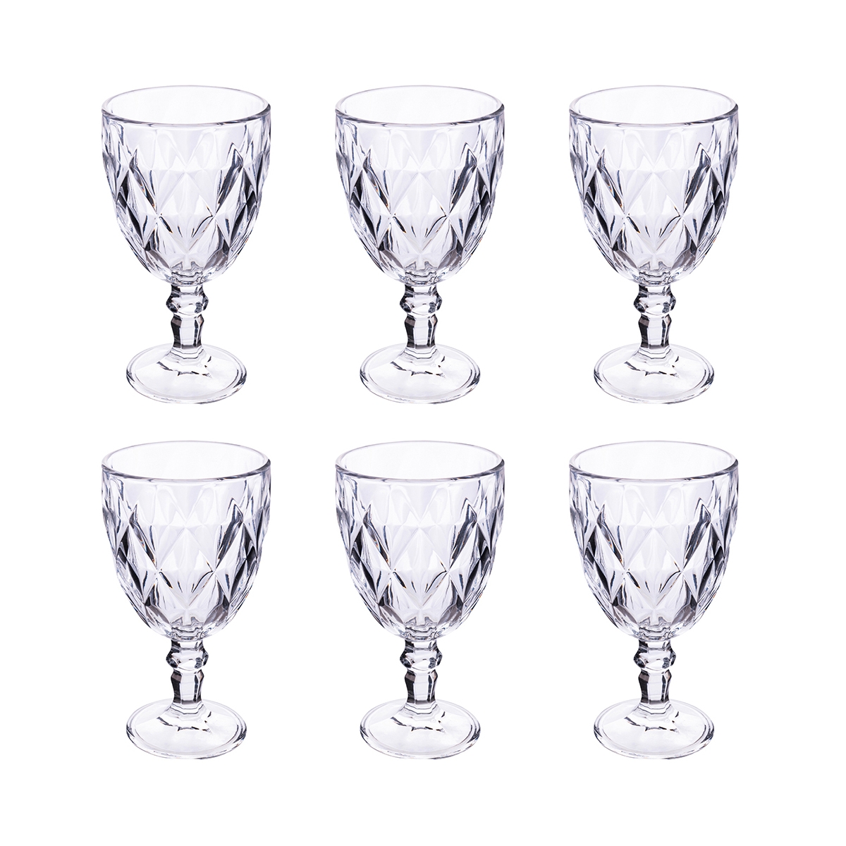 Set van 6 glazen 340 ml in transparant glas Elizabeth Aanbieding
