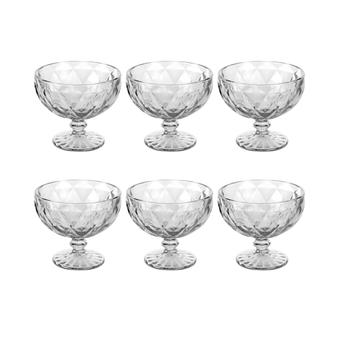 Set van 6 ijscoupes 400ml in transparant glas Elizabeth Aanbieding