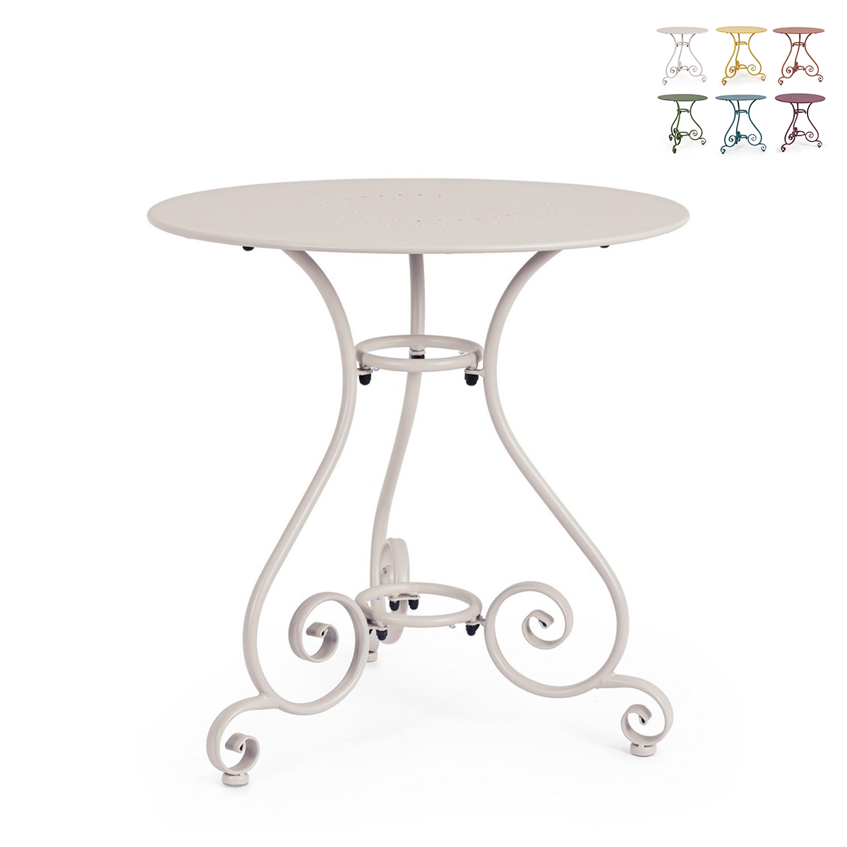 Ronde buiten tafel 70cm met 3 poten in shabby chic stijl Etienne Aanbieding Ronde buiten tafel 70cm met 3 poten in shabby chic stijl Etienne Aanbieding
