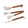 Ensemble de 3 ustensiles de barbecue en acier inoxydable et bois Firao Promotion