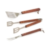 Ensemble de 3 ustensiles de barbecue en acier inoxydable et bois Firao Promotion