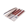 Set de 4 ustensiles de barbecue en acier inoxydable et planche à découper en bois Pyros Promotion
