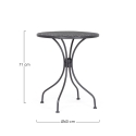 Table de jardin rond 60cm vintage shabby chic Bizzotto Lizette 