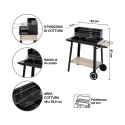 Barbecue au charbon de bois avec roues et grille réglable 48x28cm Noxor Catalogue