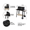 Barbecue au charbon de bois avec roues et grille réglable 48x28cm Noxor Catalogue